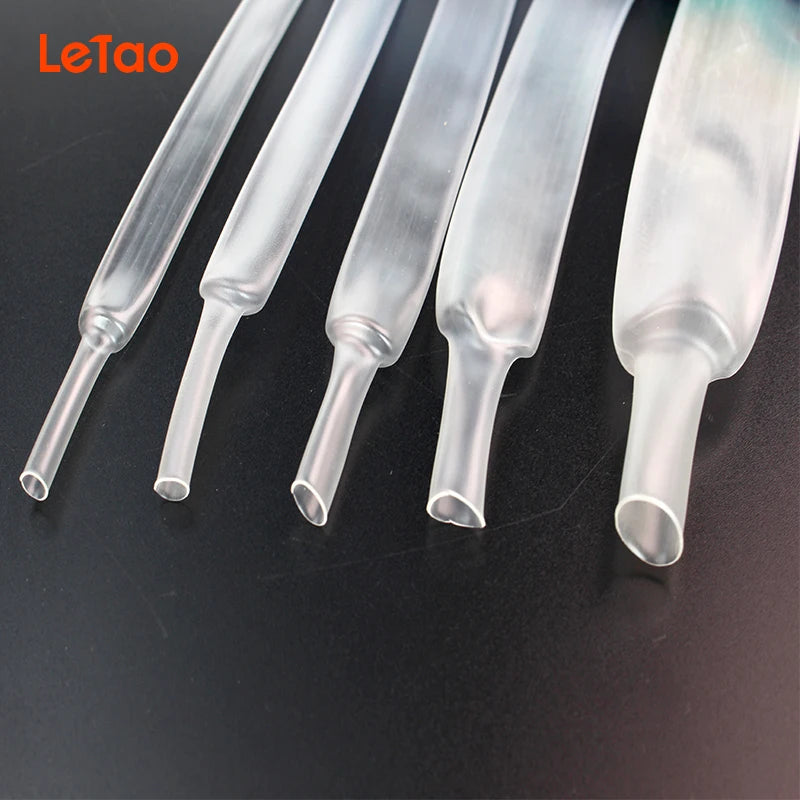 Tubo termo retrátil transparente, diâmetro 12mm - 30mm, 1 metro
