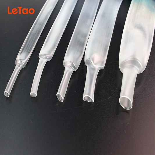 Tubo termo retrátil transparente, diâmetro 12mm - 30mm, 1 metro
