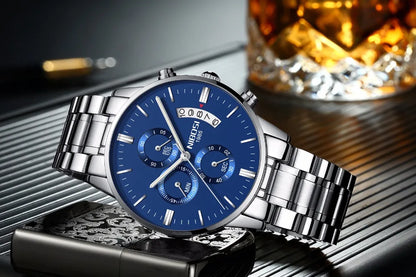 Relógio Masculino Nibosi - Marca Superior, Estilo Militar, Movimento Quartzo e Design Esportivo