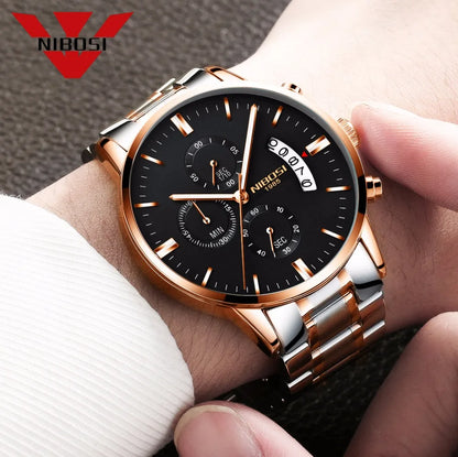 Relógio Masculino Nibosi - Marca Superior, Estilo Militar, Movimento Quartzo e Design Esportivo