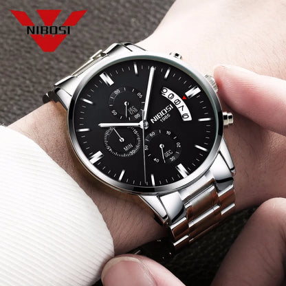Relógio Masculino Nibosi - Marca Superior, Estilo Militar, Movimento Quartzo e Design Esportivo