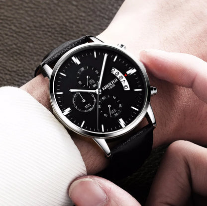 Relógio Masculino NIBOSI de Luxo - Marca Superior, Estilo Militar e Movimento Quartzo