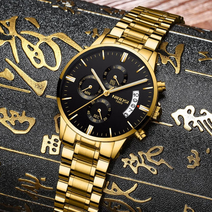 Relógio Masculino NIBOSI de Luxo - Marca Superior, Estilo Militar e Movimento Quartzo