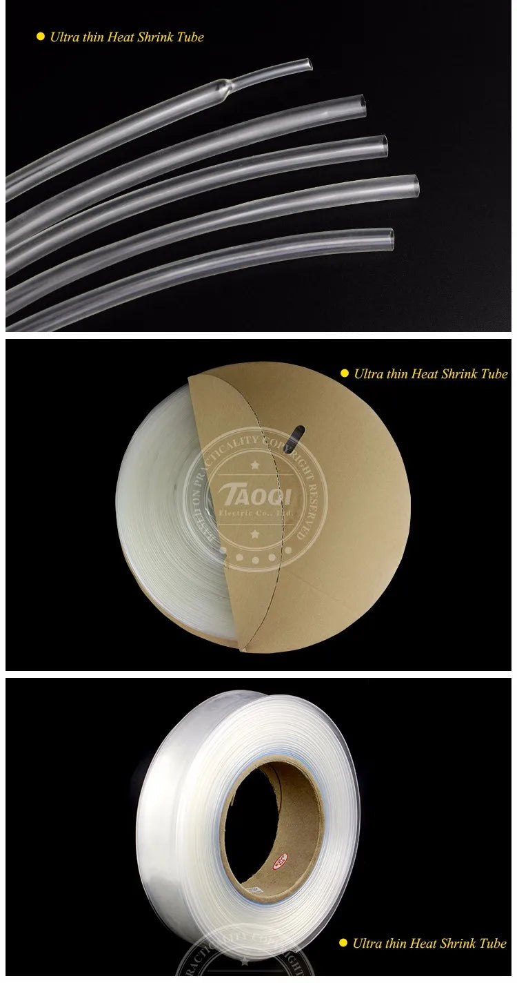 Tubo termo retrátil transparente, diâmetro 22mm - 60mm, 1 metro