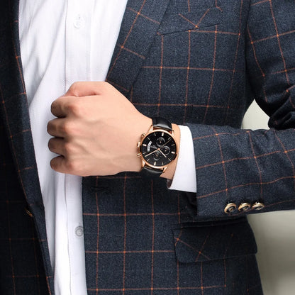 Relógio Masculino NIBOSI de Luxo - Marca Superior, Estilo Militar e Movimento Quartzo