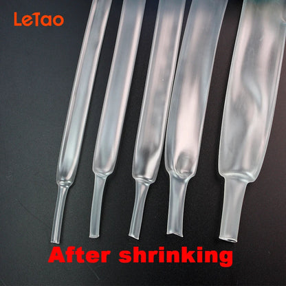 Tubo termo retrátil transparente, diâmetro 12mm - 30mm, 1 metro