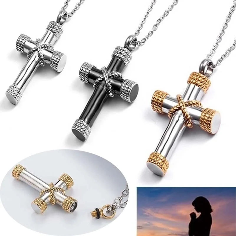 Colar Criativo com Pingente de Cruz de Jesus Cristo – Design Religioso Simples e Elegante para Homens e Mulheres
