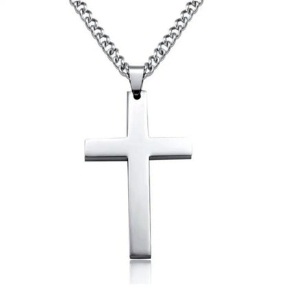 Colar Criativo com Pingente de Cruz de Jesus Cristo – Design Religioso Simples e Elegante para Homens e Mulheres