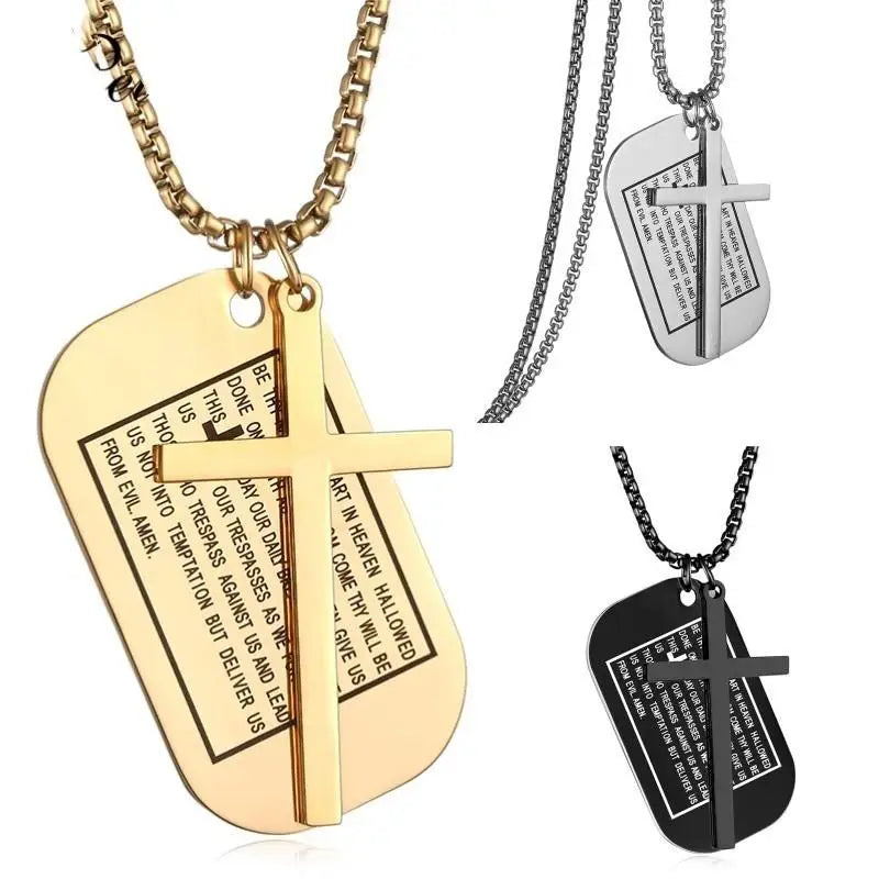 Colar Criativo com Pingente de Cruz de Jesus Cristo – Design Religioso Simples e Elegante para Homens e Mulheres