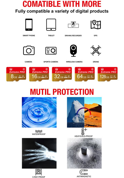 Cartão de Memória 16GB 32GB Mini SD Card 64GB 128GB 256GB MiniSD Max Ultra C10 TF - Cartão de Memória para Celular e Monitoramento
