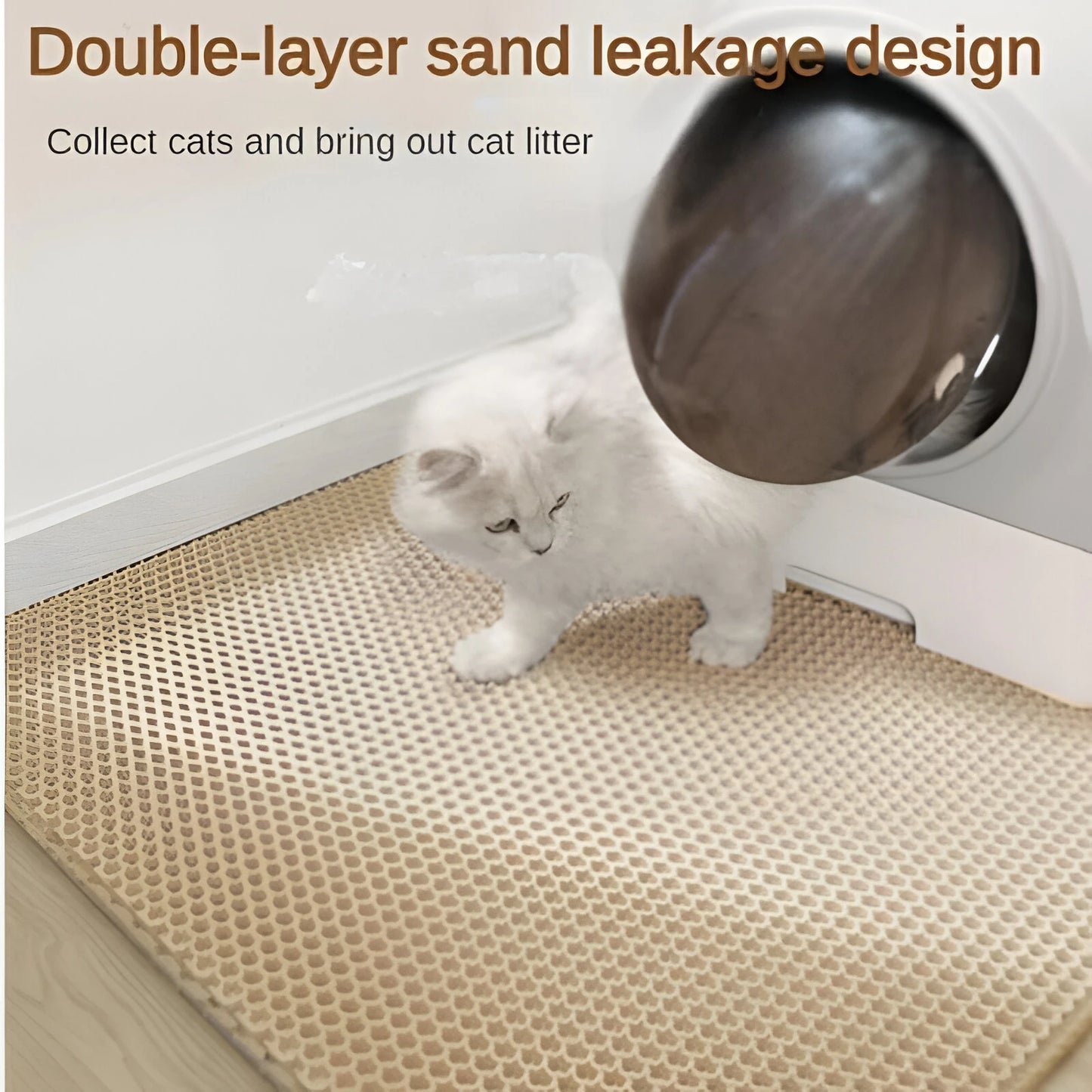 Acessórios para Gato - Tapete de Areia para Gato de Dupla Camada, Antiderrapante, Grande, Filtro para Caixa de Areia, Tapete de Areia Resistente ao Uso para Gatos.