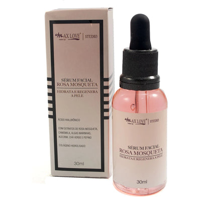 Kit c/ 3 Sérum Max Love Vitamina C + Sérum 3 em 1 + Sérum Rosa Mosqueta