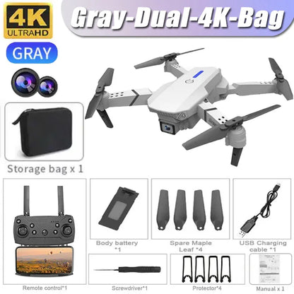 Drone Profissional E88 4K com Câmera HD 1080P, WiFi, FPV, Altura Hold e Design Dobrável