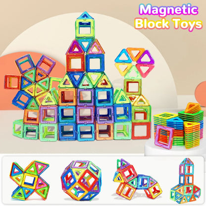 Blocos de Construção Magnéticos - Brinquedos Magnéticos de Tamanho Médio - Brinquedos de Construção - Brinquedos Educativos de Aprendizado com Imãs.