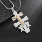 Colar Criativo com Pingente de Cruz de Jesus Cristo – Design Religioso Simples e Elegante para Homens e Mulheres