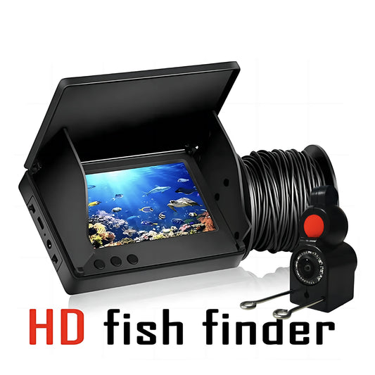 Localizador de peixe portátil, água profunda, 1080P 4,3 polegadas LCD Fish Finder subaquático 220 ° Câmera de pesca com visão noturna.