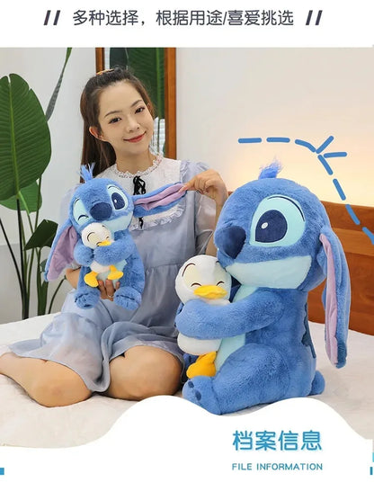 Boneca de Pelúcia Disney Stitch - Boneca Lilo - Boneca de Pato Stitch Fofa - Brinquedo de Pelúcia e Almofada - Presente de Aniversário para Crianças.