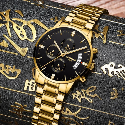 Relógio Masculino NIBOSI de Luxo - Marca Superior, Estilo Militar e Movimento Quartzo