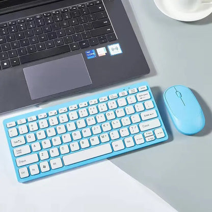 Conjunto de Teclado e Mouse Sem Fio 2.4G, Teclado Mini Portátil e Mouse para Notebook, Laptop, Mac, Desktop, PC, TV Smart e PS4.