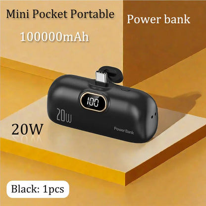 Carregador externo 20W, Mini Portátil 10000mAh - Carga Rápida para iPhone e Smartphones