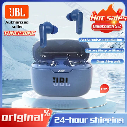Original jbl tune 230nc tws sem fio bluetooth fone de ouvido estéreo baixo à prova dwaterproof água esportes fone com microfone t230nc