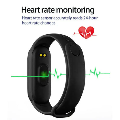 Pulseira Inteligente M6 Smomen para Fitness - Monitor de Frequência Cardíaca e Pressão Arterial - À Prova d'Água - Compatível com Mi Band 6 - Ideal para Homens e Mulheres