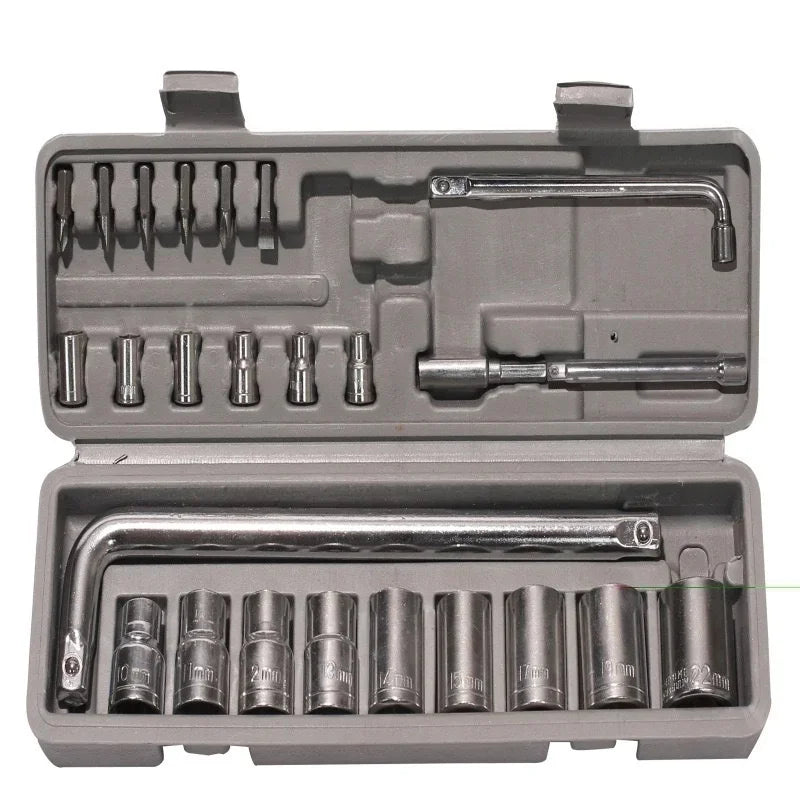 Conjunto Chave De Roda Soquetes Sextavados Titanium 27 Pçs