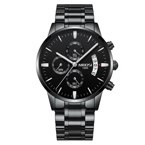 Relógio Masculino NIBOSI de Luxo - Marca Superior, Estilo Militar e Movimento Quartzo