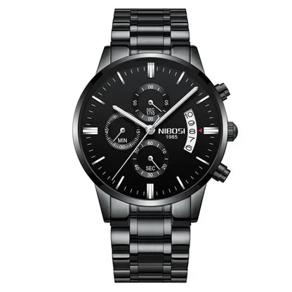 Relógio Masculino NIBOSI de Luxo - Marca Superior, Estilo Militar e Movimento Quartzo