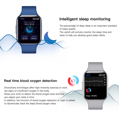 Relógio Inteligente de Luxo 2024 para Homens e Mulheres - Monitor de Fitness - À Prova d'Água - Pulseira Esportiva Estilosa - Compatível com IOS e Android