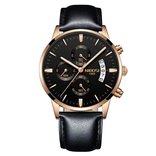 Relógio Masculino Nibosi - Marca Superior, Estilo Militar, Movimento Quartzo e Design Esportivo