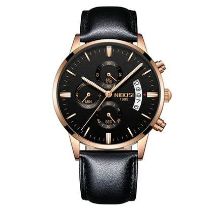 Relógio Masculino Nibosi - Marca Superior, Estilo Militar, Movimento Quartzo e Design Esportivo