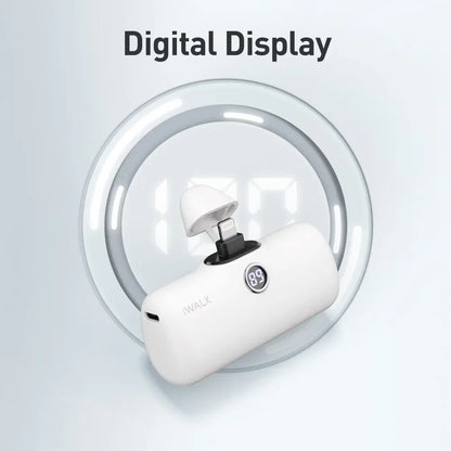 IWALK Power Bank Portátil 4800mAh - Carregador Ultra Mini com Carga Rápida para iPhone e Dispositivos Móveis - Banco de Bateria Externo