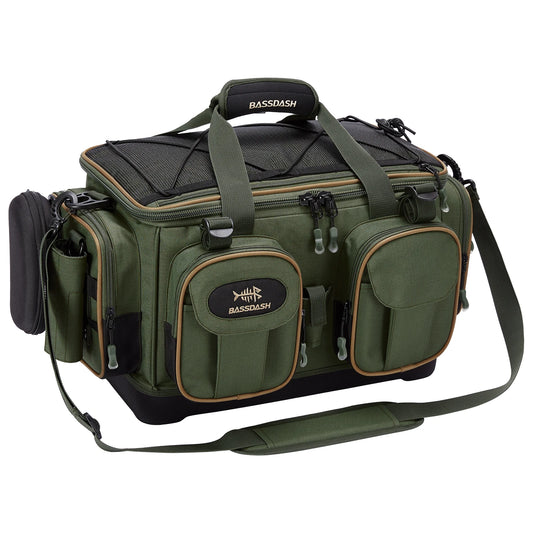 Bolsa de ombro para equipamento de pesca, resistente à água, leve, pacote de armazenamento de equipamentos com fundo duro moldado, capa de chuva
