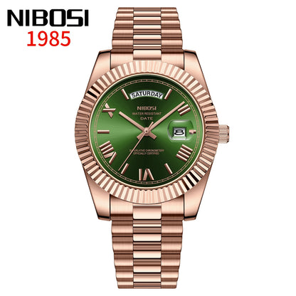 Nibosi relógios masculinos de luxo marca superior relogio masculino famoso moda casual vestido relógio militar quartzo relógios pulso saat