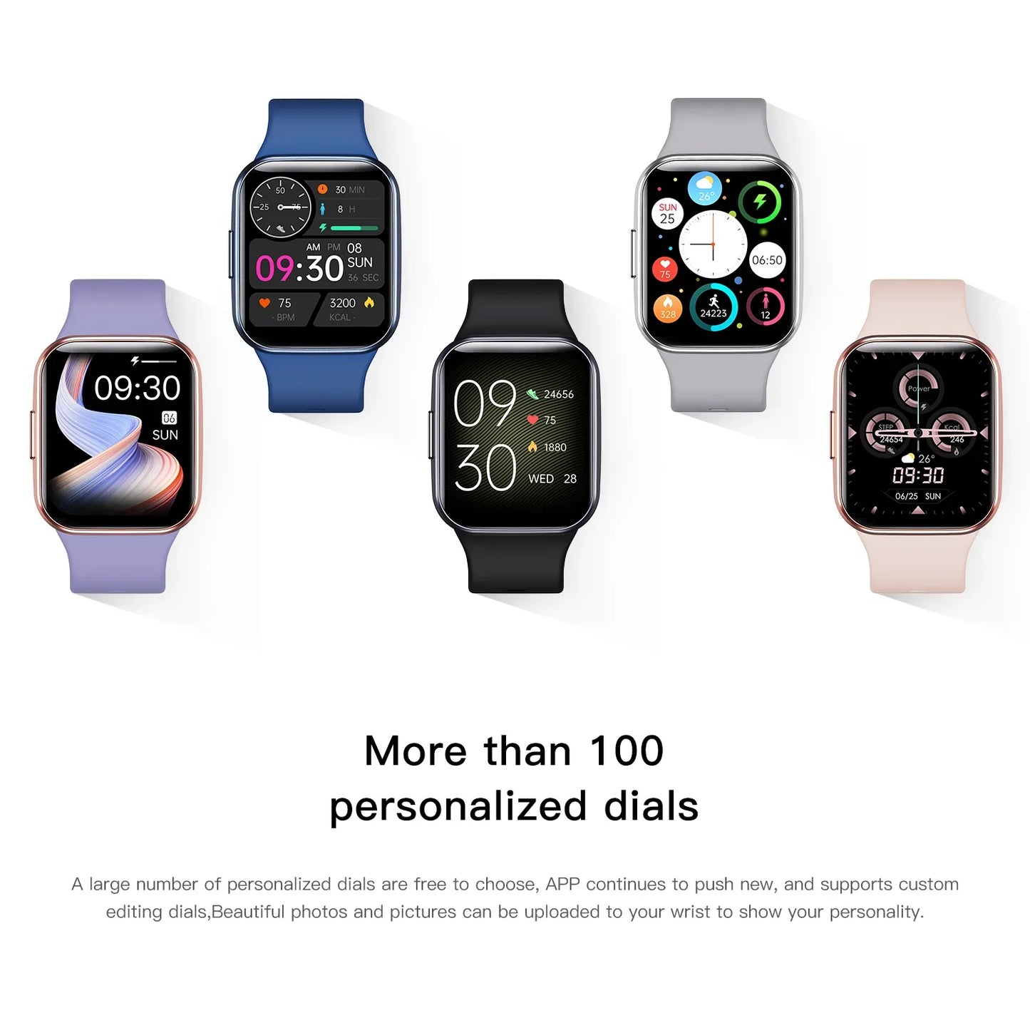 Relógio Inteligente de Luxo 2024 para Homens e Mulheres - Monitor de Fitness - À Prova d'Água - Pulseira Esportiva Estilosa - Compatível com IOS e Android