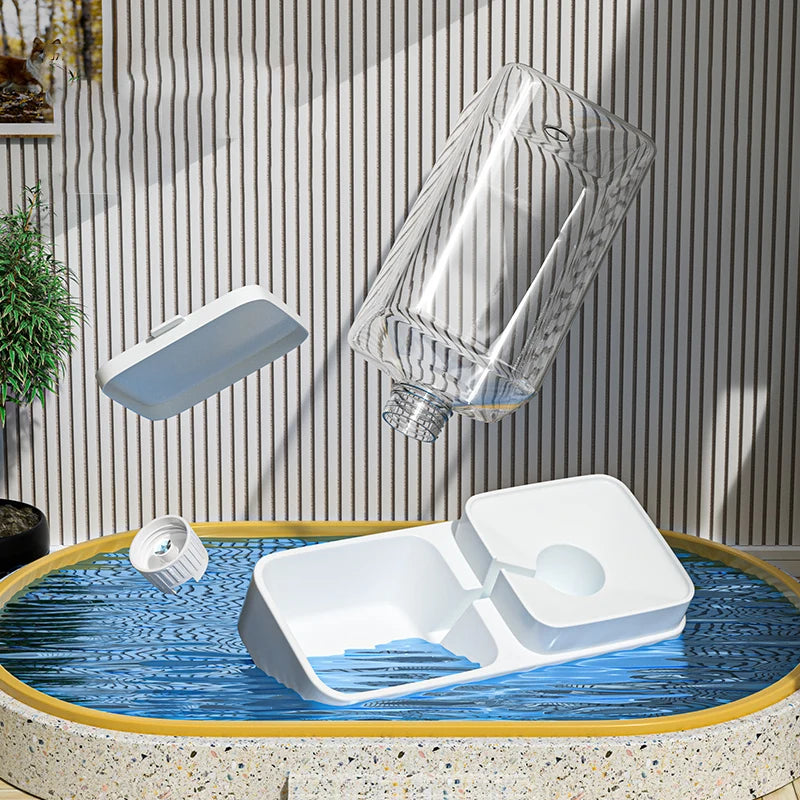 Alimentador para Cães e Gatos, Tigela Automática de Alimentação e Água, Recipiente Transparente de Armazenamento de Ração para Pets, Dispensador de Ração, Acessórios para Filhotes e Gatinhos.