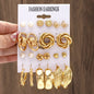 Conjunto de brincos femininos elegantes e elegantes de estilo geométrico com 11 pares de brincos luxuosos adequados para deslocamento diário