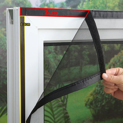 Tela de Janela Magnética Personalizável Preta, Tela Protetora contra Mosquitos, Cortinas para Casa, Tela Invisível Simples, Rede contra Mosquitos