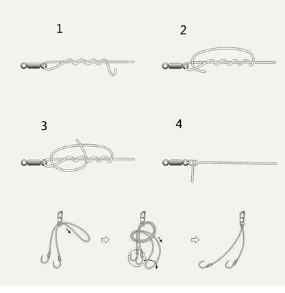Girador para Pesca, aço inoxidável, conector sólido, 50Pcs.