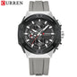 Relógio Masculino CURREN - Moda Esportes, Multifuncional, Cronógrafo com Pulseira de Silicone e Mostrador Luminoso