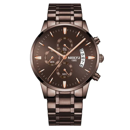 Relógio Masculino Nibosi - Marca Superior, Estilo Militar, Movimento Quartzo e Design Esportivo