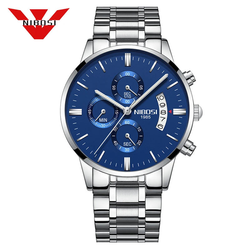 Nibosi relógios masculinos de luxo marca superior relogio masculino famoso moda casual vestido relógio militar quartzo relógios pulso saat