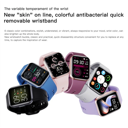 Relógio Inteligente de Luxo 2024 para Homens e Mulheres - Monitor de Fitness - À Prova d'Água - Pulseira Esportiva Estilosa - Compatível com IOS e Android