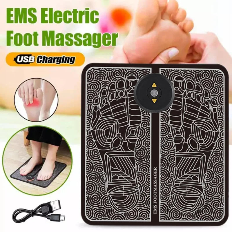 Tapete Massageador Elétrico Para Pés, Fisioterapia Relaxamento Muscular de Pés Recarregável