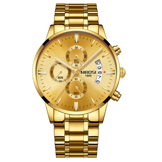 Nibosi relógios masculinos de luxo marca superior relogio masculino famoso moda casual vestido relógio militar quartzo relógios pulso saat