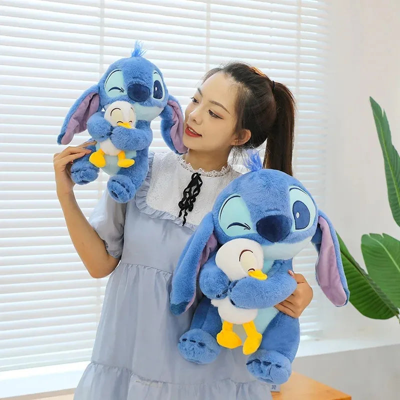 Boneca de Pelúcia Disney Stitch - Boneca Lilo - Boneca de Pato Stitch Fofa - Brinquedo de Pelúcia e Almofada - Presente de Aniversário para Crianças.