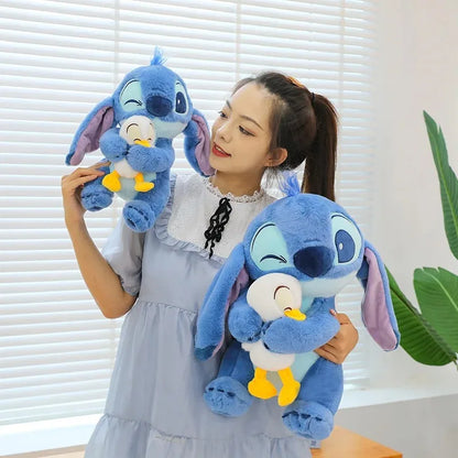 Boneca de Pelúcia Disney Stitch - Boneca Lilo - Boneca de Pato Stitch Fofa - Brinquedo de Pelúcia e Almofada - Presente de Aniversário para Crianças.