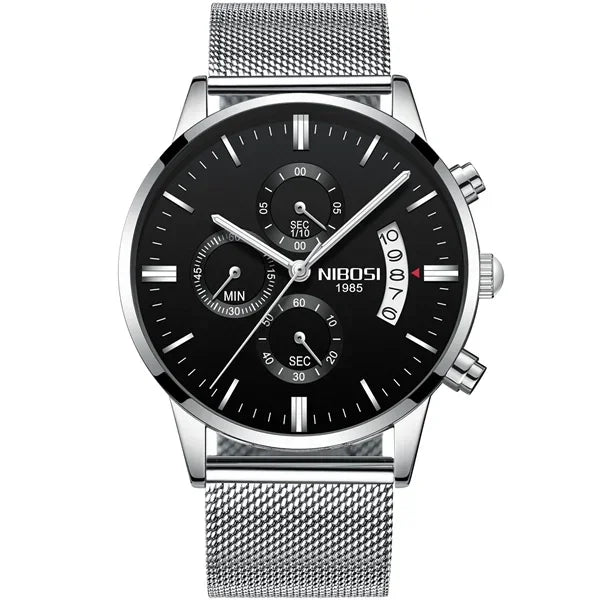 Relógio Masculino NIBOSI de Luxo - Marca Superior, Estilo Militar e Movimento Quartzo