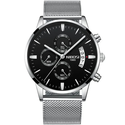 Relógio Masculino NIBOSI de Luxo - Marca Superior, Estilo Militar e Movimento Quartzo
